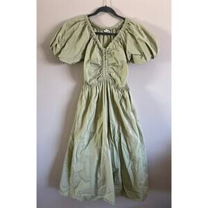 Bohme Kate V-Neck Midi Dress- Light green Women's small